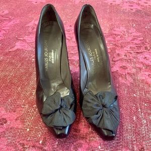 Vintage CHARLES JOURDAN PARIS FRANCE Black Pumps